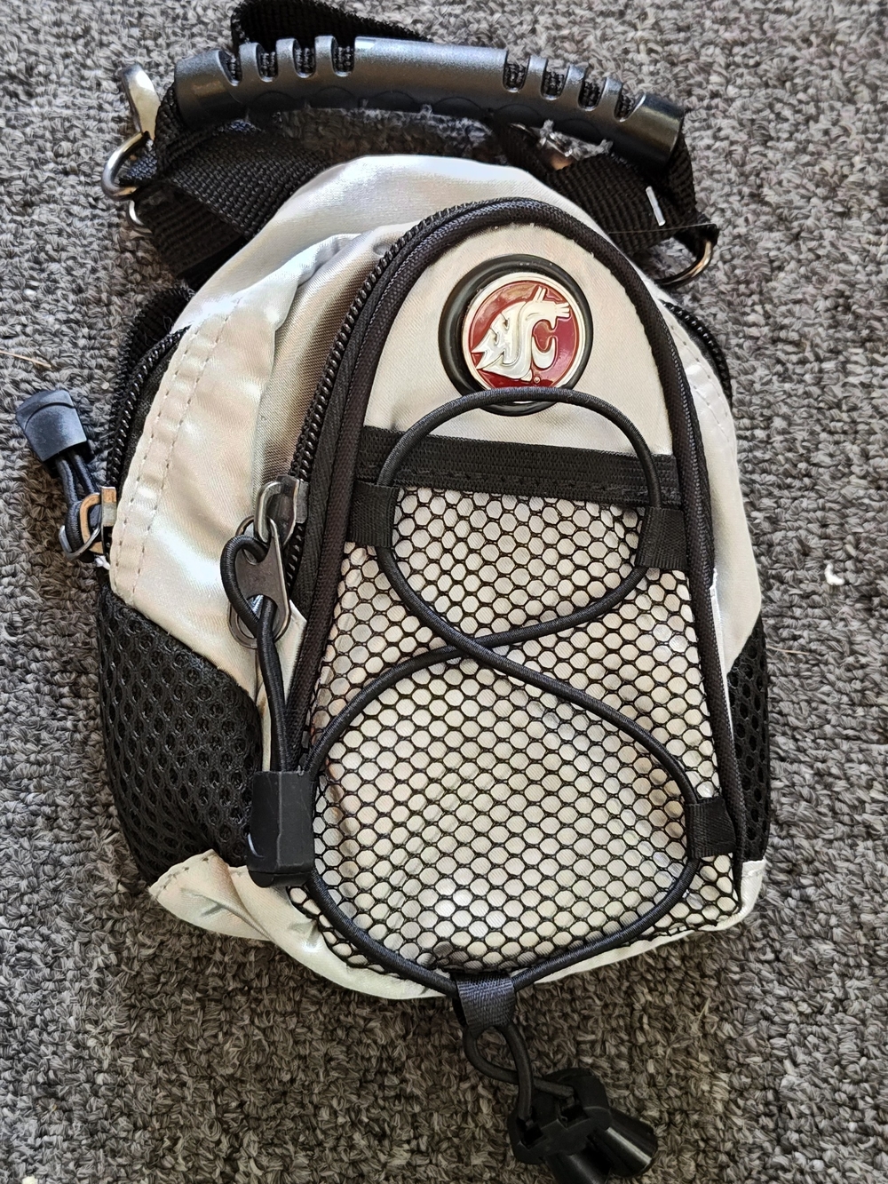 WSU Logo Gray and Black Sling Belt Bag for Men